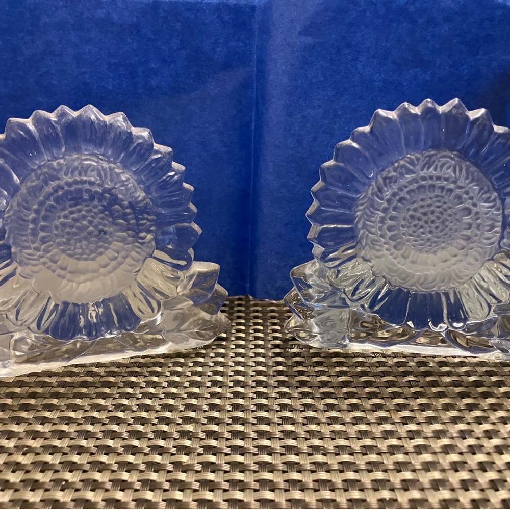 PartyLite Glass Sunflower Tealight Holders